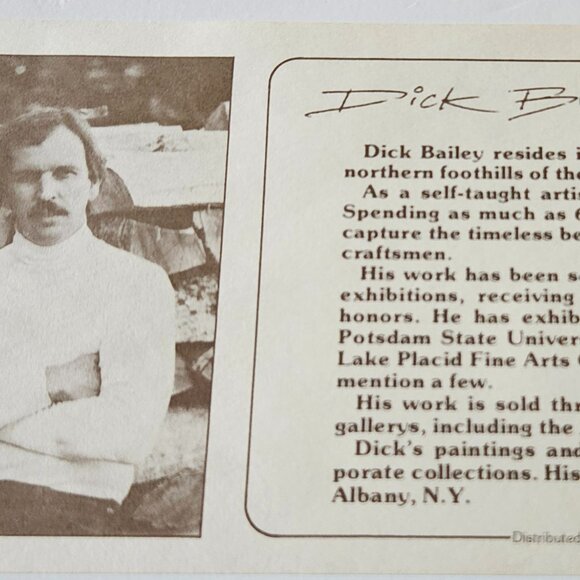 framed dick bailey artwork described artist on back - Picture 2 of 6